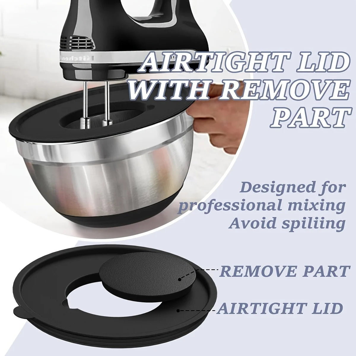 8pcs Mixing Bowls with Airtight Lids Stainless Steel