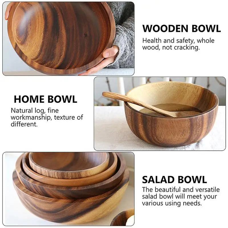 Wooden Bowl Household Fruit Bowl Salad Bowl