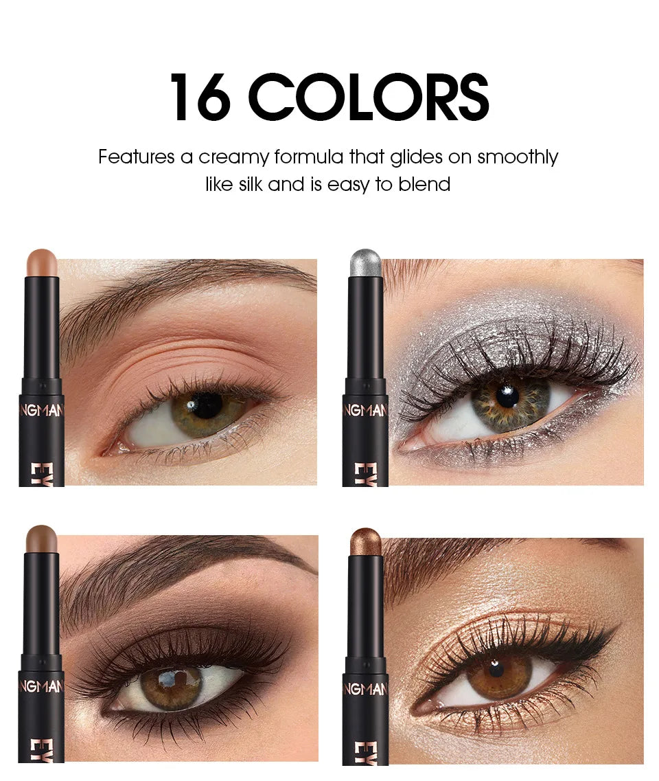 LANGMANNI 16 color pearl eyeshadow stick waterproof long lasting color eyeshadow Face Highlight