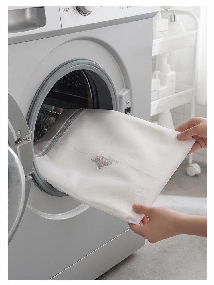 White Durable Large Washing Laundry Bag Mesh Organizer Net Dirty Bra Socks Underwear Shoe Storag Wash Machine Cover Clothes - Jess Deals
