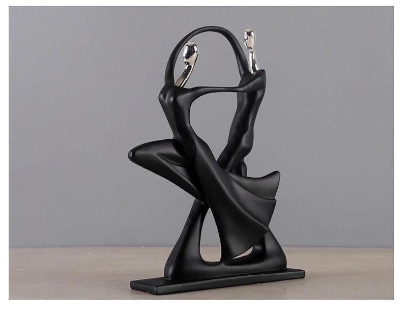 Nordic Art Dancing Couple Resin Figure Ornaments Figurines Home Decoration Accessories for Living Room Ornaments for Home Decor - Jess Deals