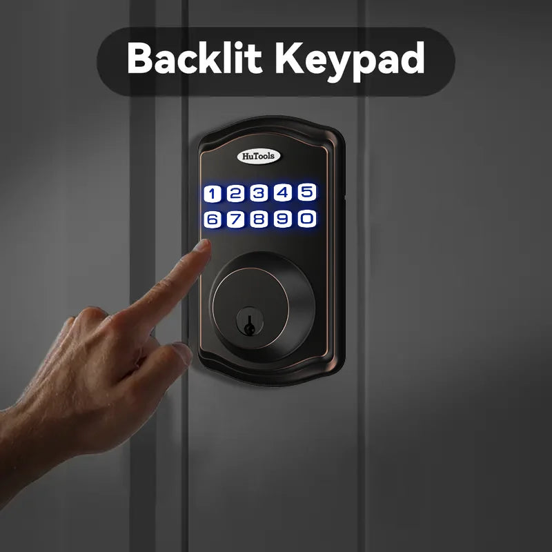 HuTools Keyless Entry Door Lock, Keypad Password Lock Electroplating Rubbing Color Matte Oil, Automatic Lock, Easy To Install
