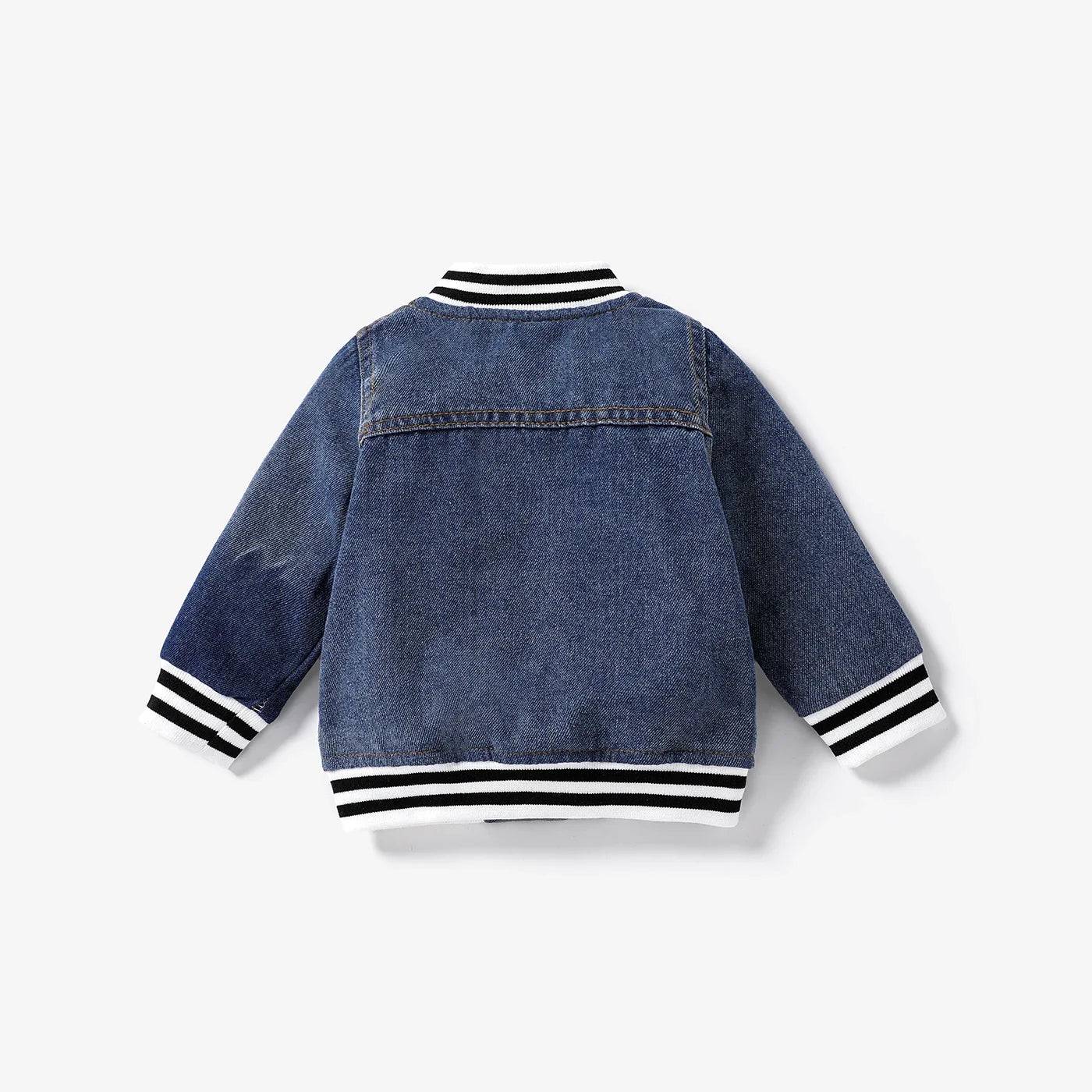 Baby Boy Hole Design Trendy Basic Long Sleeve Denim Jacket Soft and Comfortable  Perfect for Outings and Daily Wear