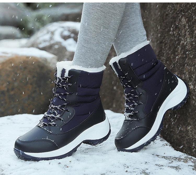 Women's Boots Snow Soft Shoes Women Platform Ladies Shoes Fashion Mid High Boots Plus Size Winter Girls Boots Botas Mujer - Jess Deals