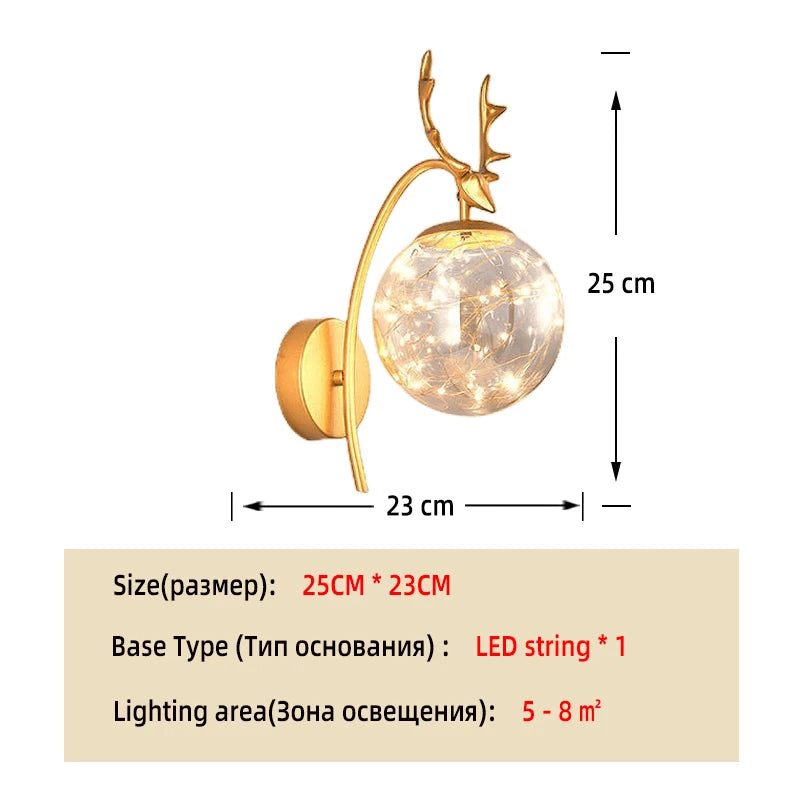 Wall Lamp Bedroom Postmodern Living Room Creative Corridor Nordic Stairs Crystal Glass Aisle Room Lamps Wall Decor Living Room