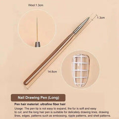 9PCS UV Gel Nail Brush Liner DIY Painting Pen Manicure Acrylic Drawing Brush for Nail Art Design Nails Tip Display Painting Tool - Jess Deals