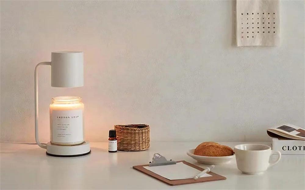 Modern Candle Warmer Table Light Metal Wax Burner Dimmable Candle Table Lamp Desk Lamp for Bedroom Living Room Atmosphere light