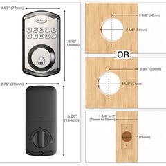 HuTools Keyless Entry Door Lock, Keypad Password Lock Electroplating Rubbing Color Matte Oil, Automatic Lock, Easy To Install