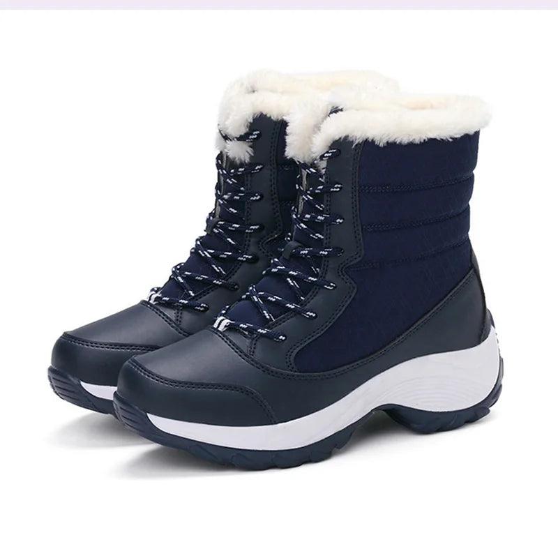 Women's Boots Snow Soft Shoes Women Platform Ladies Shoes Fashion Mid High Boots Plus Size Winter Girls Boots Botas Mujer - Jess Deals