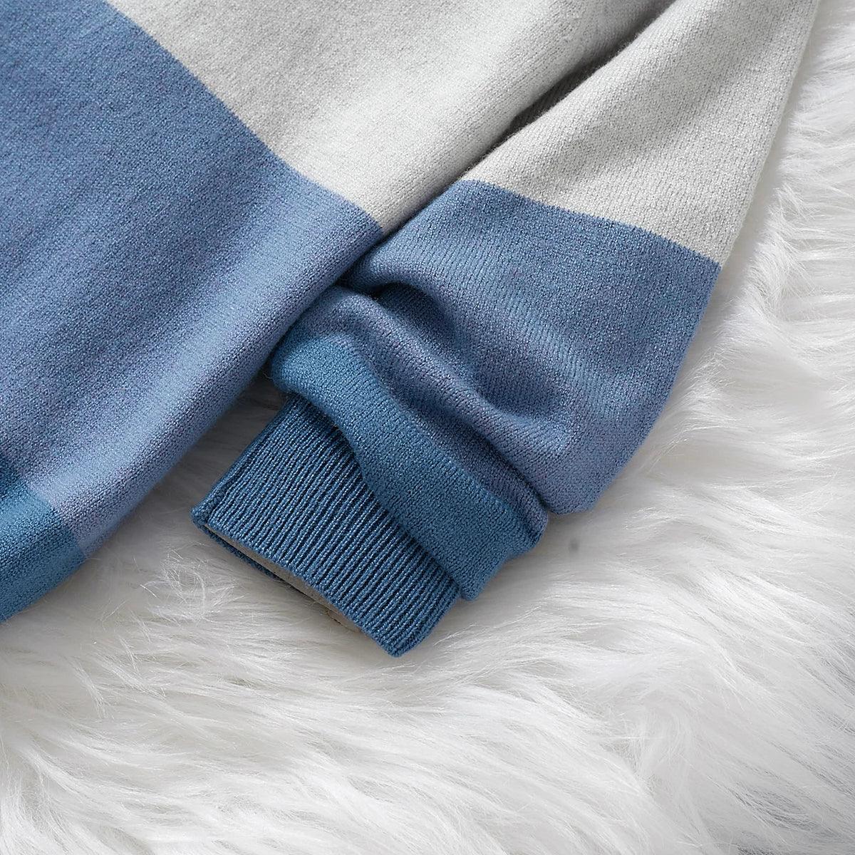 Toddler Boy Casual Stripe Colorblock Knit Sweater - Jess Deals