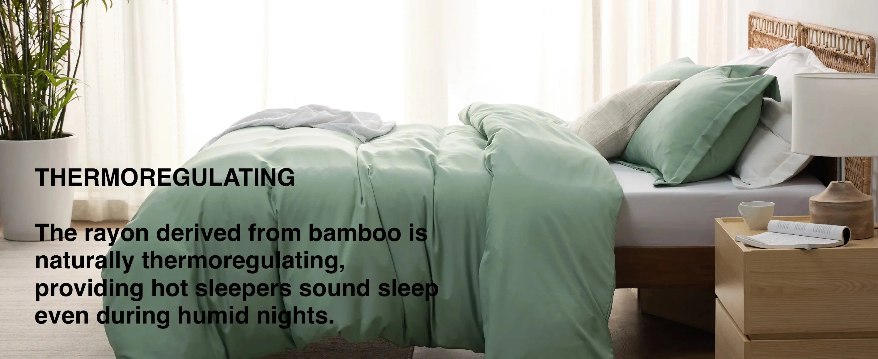 Bedsure Duvet Cover - Polyester & Rayon Derived from Bamboo Cooling Duvet Cover Set, 1 Duvet Cover  & 2 Pillow Shams