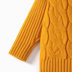 Toddler Girl/Boy Solid Cable Knit Turtleneck Sweater - Jess Deals