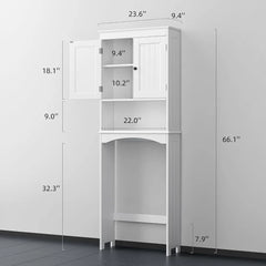 Maximize Bathroom Space with Over The Toilet Storage Cabinets Featuring Open and Adjustable Shelves