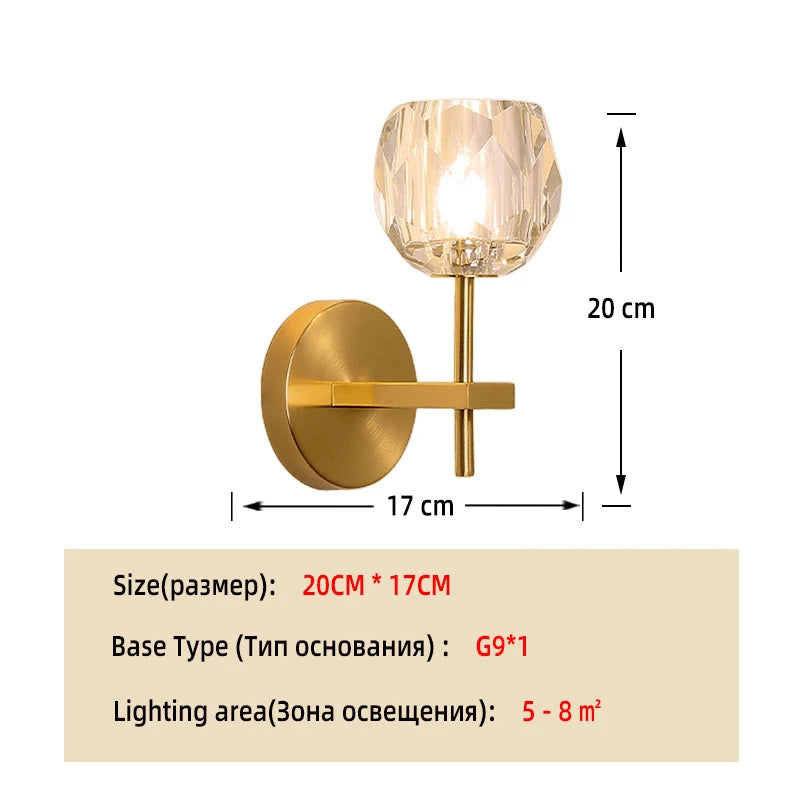Wall Lamp Bedroom Postmodern Living Room Creative Corridor Nordic Stairs Crystal Glass Aisle Room Lamps Wall Decor Living Room