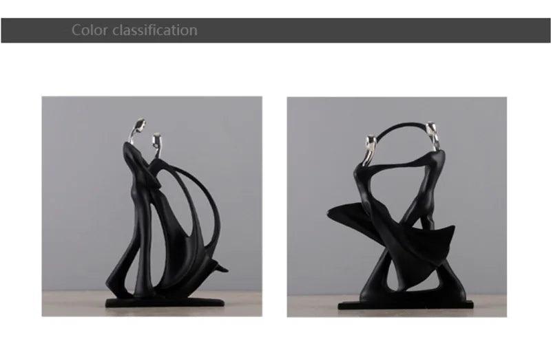 Nordic Art Dancing Couple Resin Figure Ornaments Figurines Home Decoration Accessories for Living Room Ornaments for Home Decor - Jess Deals