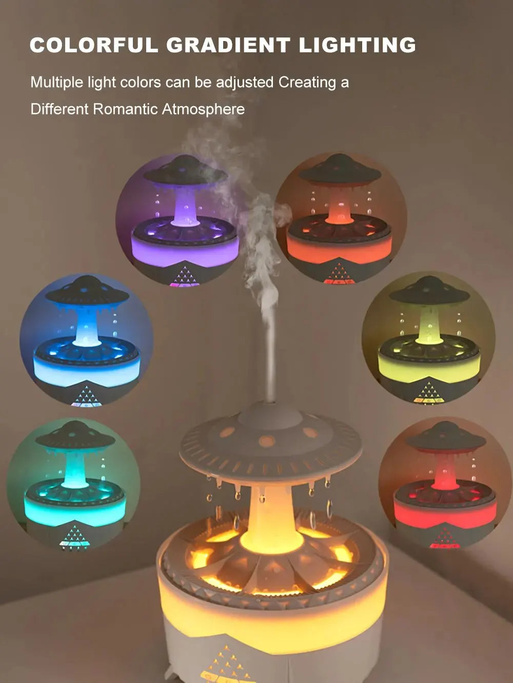 Aierwill ufo Air Humidifier Ultrasonic Aromatherapy Diffusers Mist Maker Fragrance Essential Oil Aroma Difusser Remote control