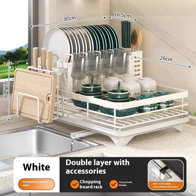 Dish Drying Rack Kitchen Adjustable Stainless Steel Cutting Board Organizer Dish Bowl Drainer Storage Rack Kitchen Tools