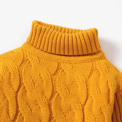 Toddler Girl/Boy Solid Cable Knit Turtleneck Sweater - Jess Deals