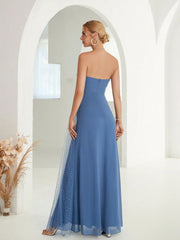 Mgiacy Strapless sleeveless chiffon Ladies Dinner Dress (Heavy industry) Evening dress Ball dress Party dress Bridesmaid dress - Jess Deals