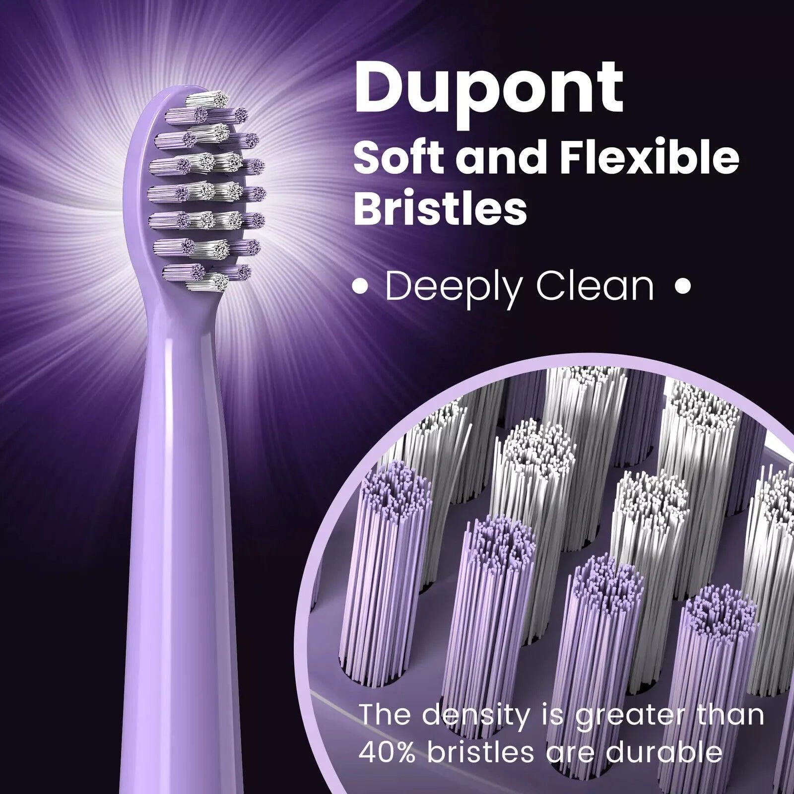 Sejoy Sonic Electric Toothbrush for Adults Rechargeable 5 Cleaning Modes Ultra Sonic Toothbrush with 12 Brush Heads Smart Timer - Jess Deals