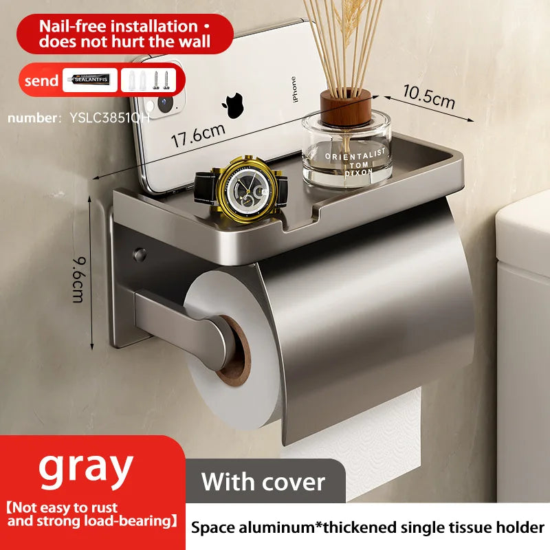 Bathroom Tissue Box Rack Tissue Paper Rack Phone Storage Shelf Wipes Dispenser Bathroom Toilet Wall Aromatherapy Paper Tray