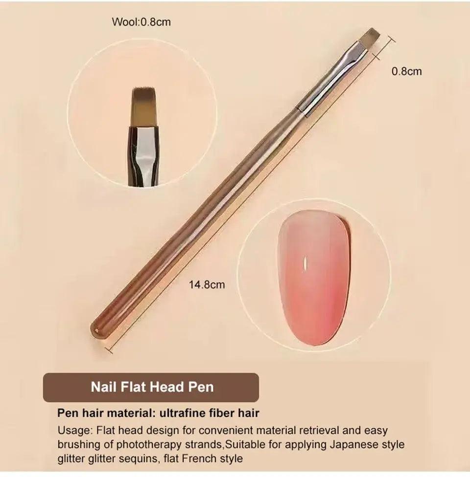 9PCS UV Gel Nail Brush Liner DIY Painting Pen Manicure Acrylic Drawing Brush for Nail Art Design Nails Tip Display Painting Tool - Jess Deals
