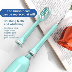 Ultrasonic Electric Toothbrushes Sonic Waterproof USB Charger Tooth Brushes Replacement Timer Dental Calculus Remover - Jess Deals