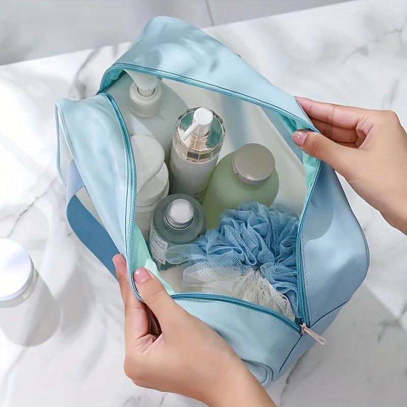 Large Capacity Waterproof Transparent Travel Cosmetic Bag - Portable and Organized Storage for Makeup and Toiletries