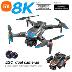 Xiaomi V192 8k Hd Dual Camera Brushless Drone Optical Flow Positioning Folding Avoiding Obstacle Remote Control Aircraft 10000m