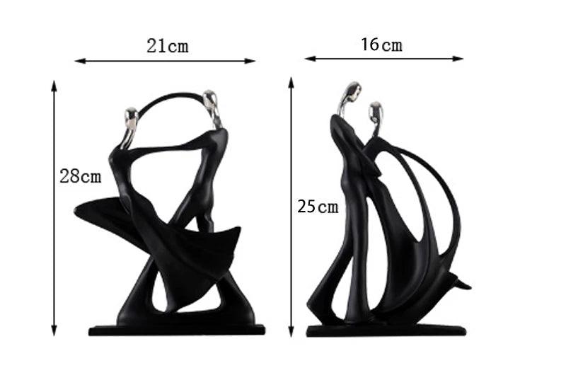 Nordic Art Dancing Couple Resin Figure Ornaments Figurines Home Decoration Accessories for Living Room Ornaments for Home Decor - Jess Deals
