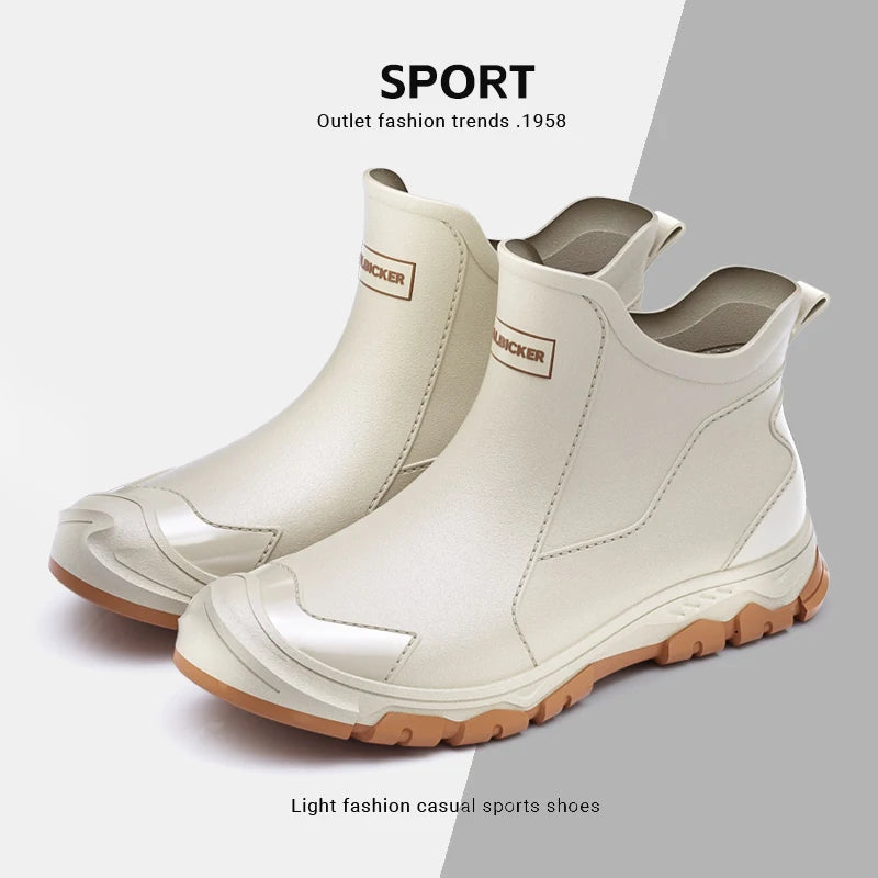 New Outdoor Non-slip Light Shoes Men Rain Boots Waterproof Rubber Fishing Shoes Durable Waterproof Rubber Fishing Shoes