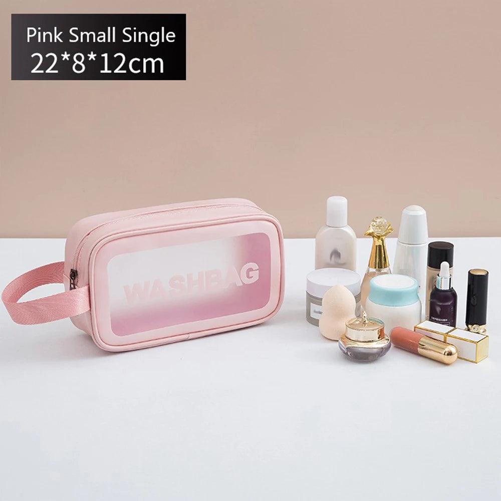 Large Capacity Waterproof Transparent Travel Cosmetic Bag - Portable and Organized Storage for Makeup and Toiletries