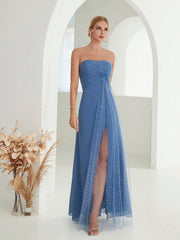Mgiacy Strapless sleeveless chiffon Ladies Dinner Dress (Heavy industry) Evening dress Ball dress Party dress Bridesmaid dress - Jess Deals