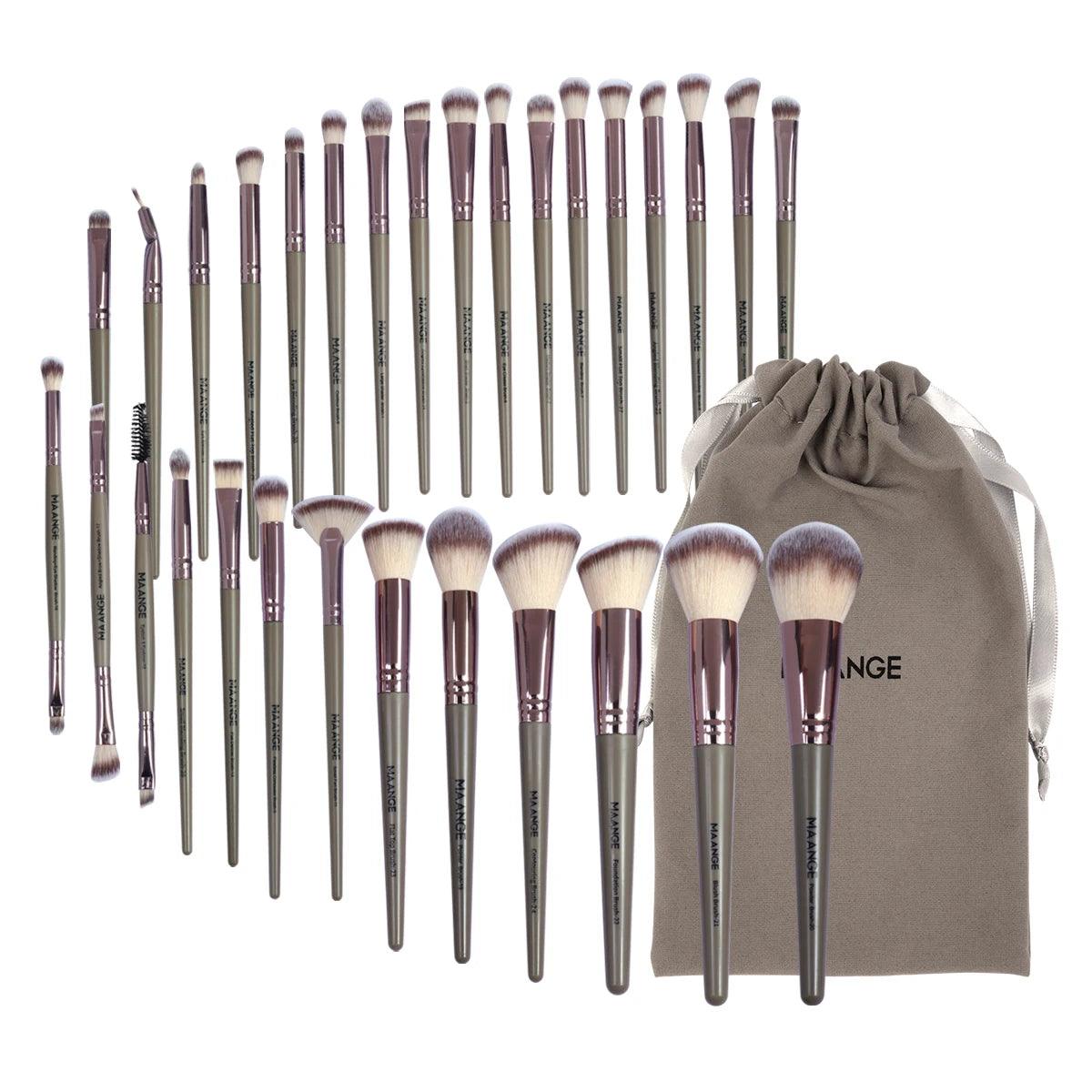 MAANGE 30pcs Professional Makeup Brush Set Foundation Concealers Eye Shadows Powder Blush Blending Brushes Beauty Tools with Bag - Jess Deals