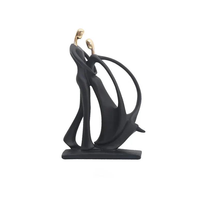 Nordic Art Dancing Couple Resin Figure Ornaments Figurines Home Decoration Accessories for Living Room Ornaments for Home Decor - Jess Deals