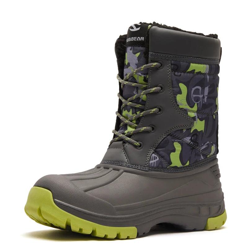 HOBIBEAR Boys Snow Boots with Insulation for Cold Weather Non-Slip Winter Shoes Lace-Up Waterproof Winter Boots - Jess Deals