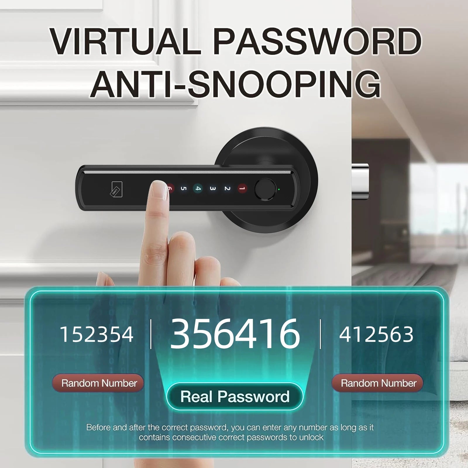 Smart Lock Fingerprint Door Lock App Remote Control Passcode Unlock Electronic Touchscreen Keypad