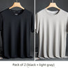 Silk Quick-Drying Middle-Aged round Neck Short-Sleeved T-shirt
