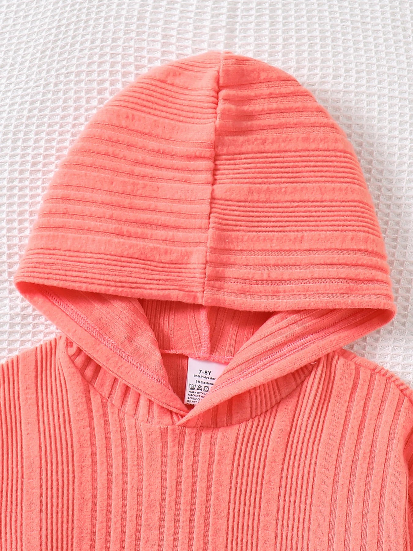 Children's Clothing (Spring and Autumn) Fashion Girls' Set - Orange+Deep Khaki Knitted Hoodie+Knitted Sports Pants 2 Sets