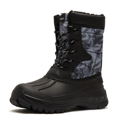 HOBIBEAR Boys Snow Boots with Insulation for Cold Weather Non-Slip Winter Shoes Lace-Up Waterproof Winter Boots - Jess Deals