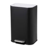 Bathroom Trash Can, 3.2 Gallon Stainless Steel Garbage Can with Lid, Rectangular Small Step Waste Bin with Foot Pedal Removable