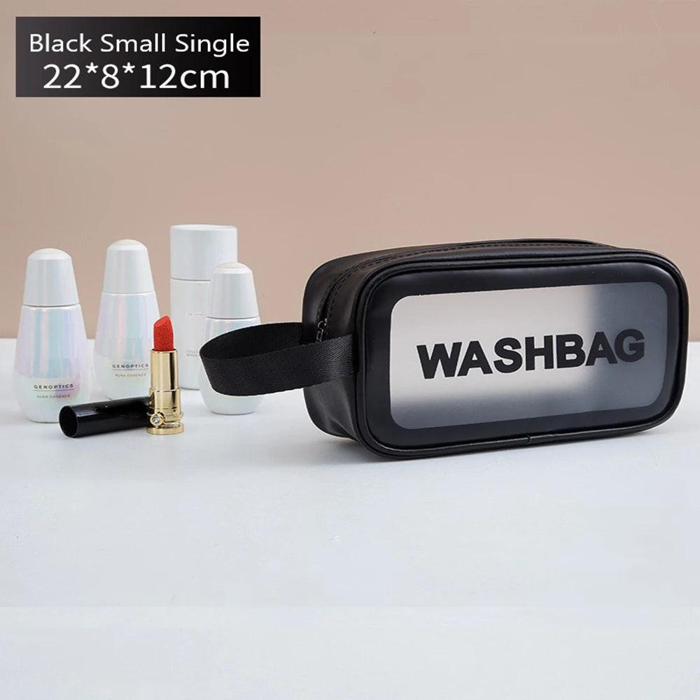 Large Capacity Waterproof Transparent Travel Cosmetic Bag - Portable and Organized Storage for Makeup and Toiletries
