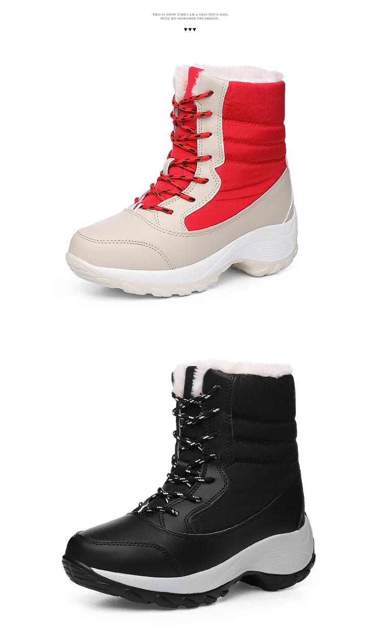 Women's Boots Snow Soft Shoes Women Platform Ladies Shoes Fashion Mid High Boots Plus Size Winter Girls Boots Botas Mujer - Jess Deals