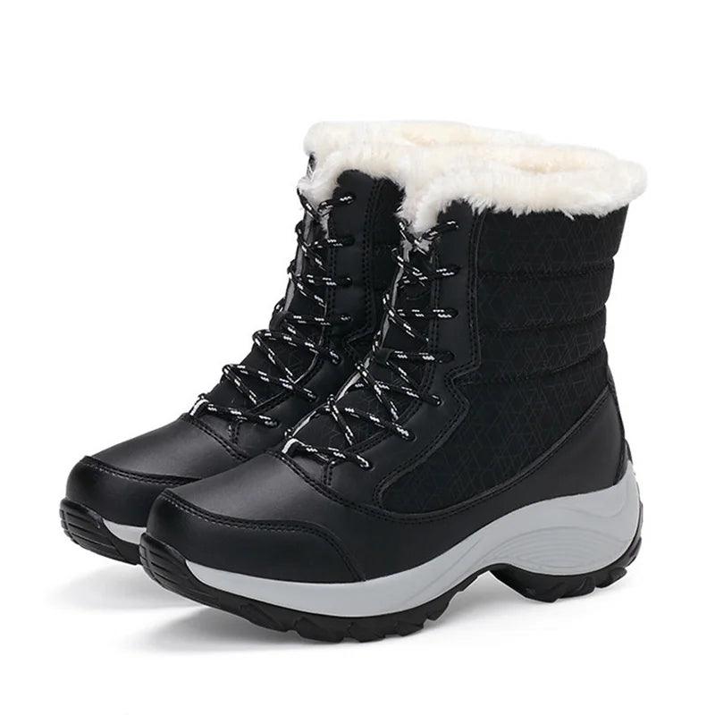 Women's Boots Snow Soft Shoes Women Platform Ladies Shoes Fashion Mid High Boots Plus Size Winter Girls Boots Botas Mujer - Jess Deals