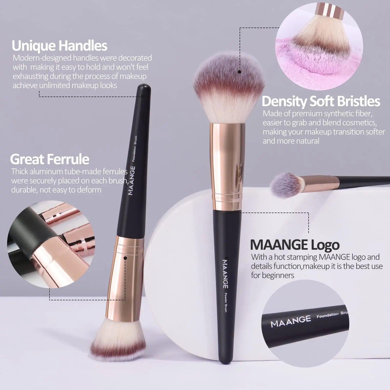 MAANGE 18 Pieces Professional Makeup Brush Facial Foundation Powder Blush Brushes Eyeshadow Flawless Brushes For Women Cosmetic - Jess Deals