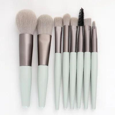 Mini Brush 8-Piece Makeup Bag Portable concealer powder brush set soft fur make-up tool - Jess Deals