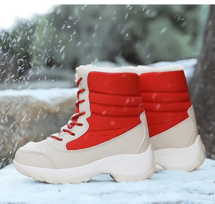 Women's Boots Snow Soft Shoes Women Platform Ladies Shoes Fashion Mid High Boots Plus Size Winter Girls Boots Botas Mujer - Jess Deals