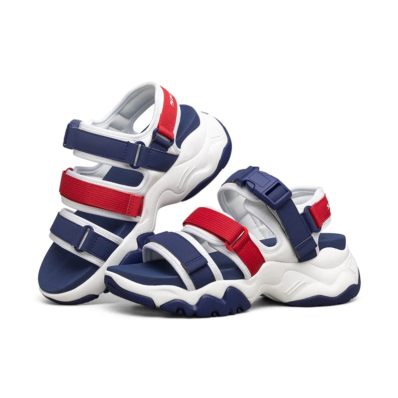 Skechers Women Sandals Wide Platform Open Toe Walking Wedge Sandals Adjustable Closure Strap Ankle Strap