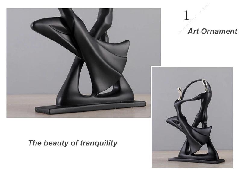 Nordic Art Dancing Couple Resin Figure Ornaments Figurines Home Decoration Accessories for Living Room Ornaments for Home Decor - Jess Deals