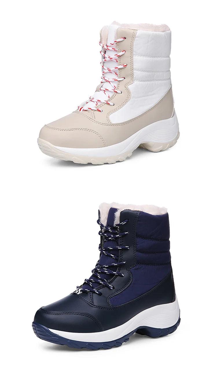 Women's Boots Snow Soft Shoes Women Platform Ladies Shoes Fashion Mid High Boots Plus Size Winter Girls Boots Botas Mujer - Jess Deals
